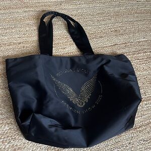 Victoria's Secret Black Tote with Gold Studded Wing Logo